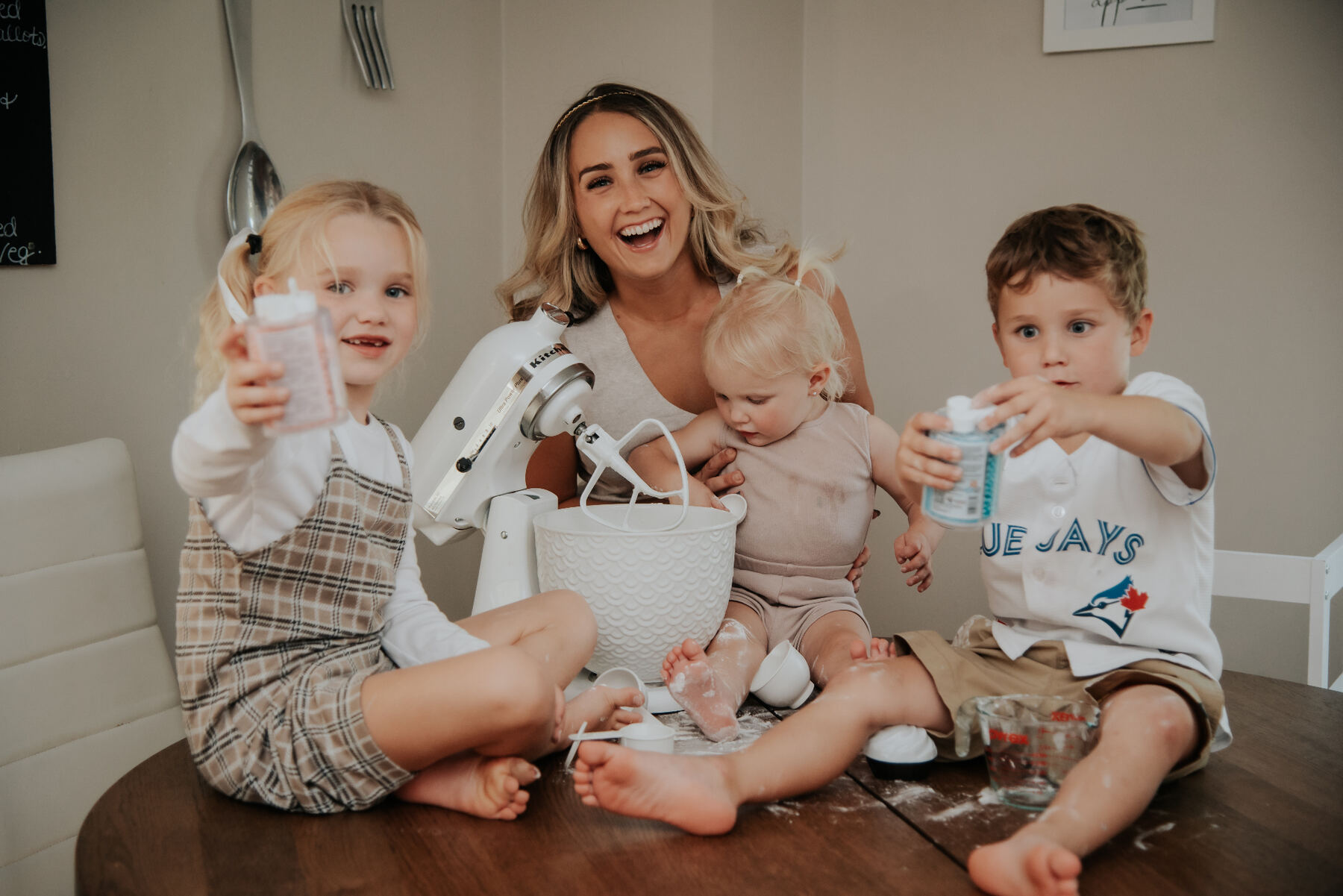 Danielle at home with her kids